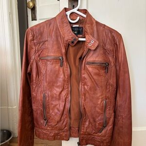 Woman Tan Leather Jacket